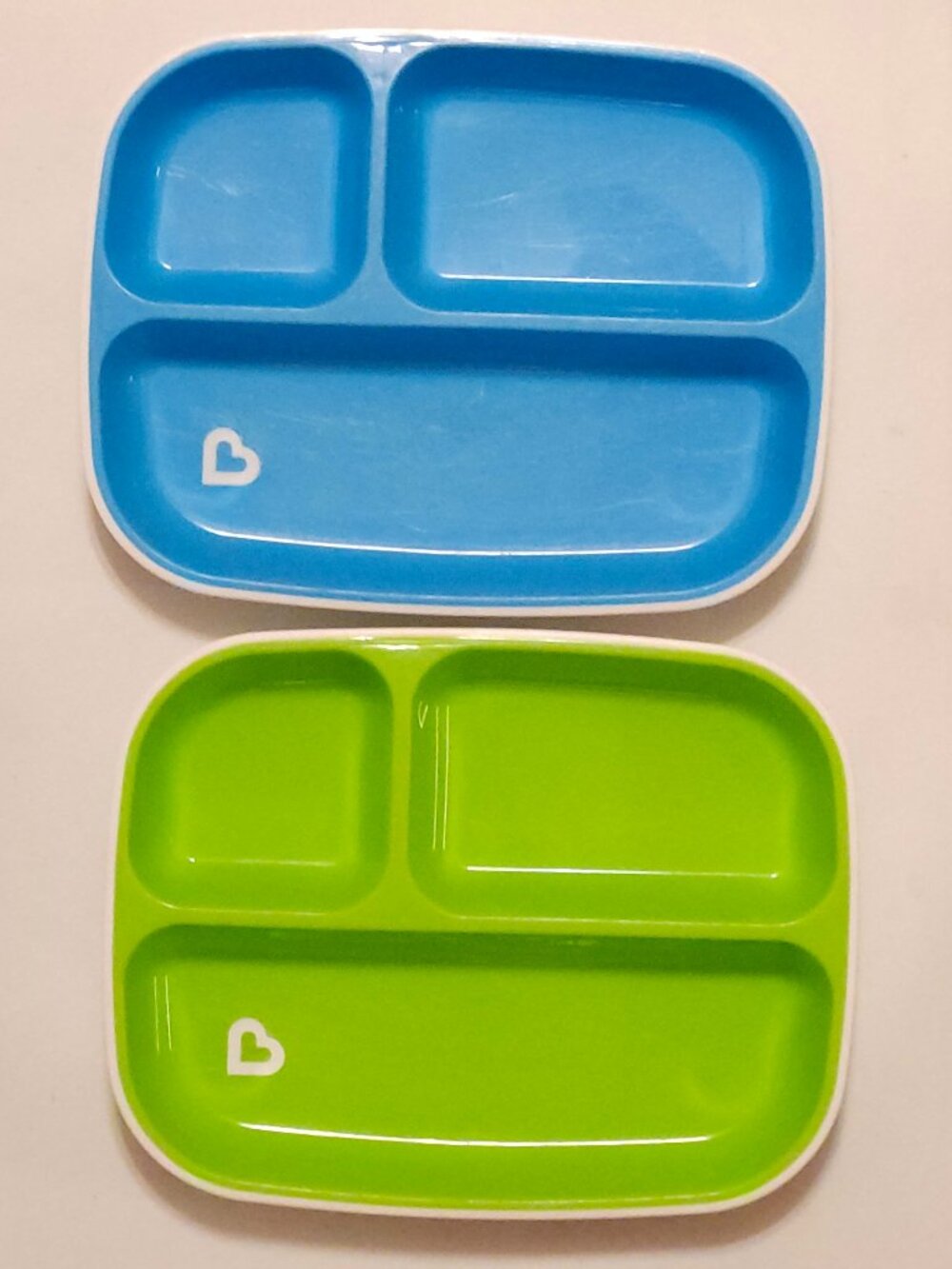 Munchkin Splash Toddler Divided Plates x 2 GREEN BLUE